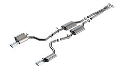 Exhaust System, Cat-Back, ATAK. 304 Stainless, Split Rear, Turbo Muffler, 4.5 in. Polished Tips, Dodge, Kit