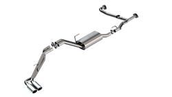 Exhaust System, Cat-Back, S-Type. 304 Stainless, Split Rear, Turbo Muffler, 4 in. Polished Tips, for Nissan, Kit