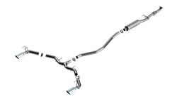 Exhaust System, S-Type, Cat-Back, Single In/Dual Out, Stainless Steel, Natural, Split Rear Exit, Chrome Tip, Acura, Honda, 1.5L, Kit