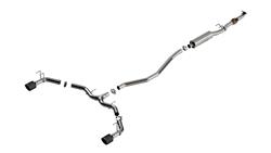 Exhaust System, S-Type, Cat-Back, Single In/Dual Out, Stainless Steel, Natural, Split Rear Exit, Carbon Fiber Tip, Acura, Honda, 1.5L, Kit