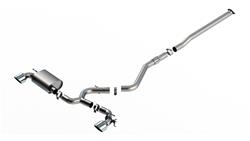 Exhaust System, ATAK, Cat-Back, Single In/Dual Out, Stainless Steel, Natural, Split Rear Exit, Chrome Tip, Hyundai, 2.0L, Kit