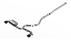 Exhaust System, ATAK, Cat-Back, Single In/Dual Out, Stainless Steel, Natural, Split Rear Exit, Black Chrome Tip, Hyundai, 2.0L, Kit