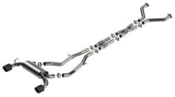 Exhaust Systems, S-Type, Cat-Back, 304 Stainless Steel, 2.5 in., Carbon Fiber Black Anodized 4.5 in. Tips, Nissan, V6, Kit