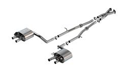 Exhaust System, S-Type, Cat-Back, Dual In/Four Out, Stainless Steel, Natural, Split Rear Exit, for Kia, V6, Kit