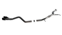 Exhaust System, S-Type, Cat-Back, Single In/Dual Out, Stainless Steel, Natural, Drivers Side Exit, Black Chrome Tip, Ford, 2.0L, Kit