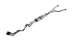 Exhaust System, S-Type, Cat-Back, Dual In/Dual Out, Stainless, Natural, Black Chrome Tips, Toyota, Tundra, 3.4L, Includes Hybrid, Automatic, Kit