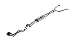 Exhaust System, ATAK, Cat-Back, Dual In/Dual Out, Stainless, Natural, Black Chrome Tips, Toyota, Tundra, 3.4L, Includes Hybrid, Automatic, Kit