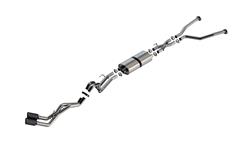 Exhaust System, ATAK, Cat-Back, Dual In/Dual Out, Stainless, Natural, Carbon Fiber Tips, Toyota, Tundra, 3.4L, Includes Hybrid, Automatic, Kit