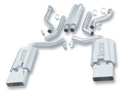 Exhaust System, S-Type, Cat-Back, Dual In/Four Out, Stainless, Natural, Split Rear Exit, Chevy, 5.7L LT, Kit