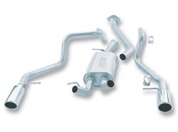 Exhaust System, Touring, Cat-Back, Single In/Dual Out, Stainless, Natural, Split Rear Exit, Chevy, GMC, Kit