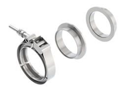 Exhaust Clamp, V-Band, 2.50 in., Stainless Steel, Mill Finish, Flanges Included, Each