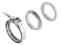 Exhaust Clamp, V-Band, 3.00 in., Stainless Steel, Mill Finish, Flanges Included, Each