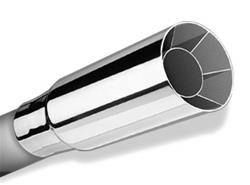 Exhaust Tip, Stainless Steel, Polished, Straight/Intercooled, 2.00 in. Inlet, 2.50 in. Outlet, 6 in. Long, Each