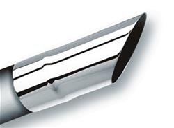 Exhaust Tip, Stainless Steel, Polished, Slant/Non-Rolled Edge, 2.5 in. Inlet, 2.5 in. Outlet, 6 in. Long, Each