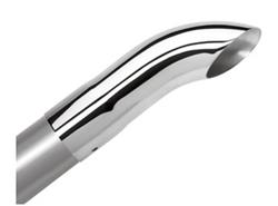 Exhaust Tip, Stainless Steel, Polished, Straight, Non-Rolled Edge, 2.25 in. Inlet,2.25 in. Outlet, 9 in. Long