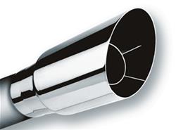 Exhaust Tip, Stainless Steel, Polished, Slant, Intercooled, 2.5 in. Inlet, 3.5 in. Outlet, 9 in. Long, Each