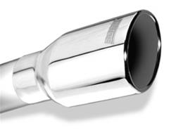 Exhaust Tip, Stainless Steel, Polished, Slant/Rolled Edge, 2.25 in. Inlet, 3 in. Outlet, 4.75 in. Long, Each