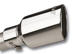 Exhaust Tip, Stainless Steel, Polished, Slant/Rolled Edge, 2.5 in. Inlet, 4 in. Outlet, 6 in. Long, Each