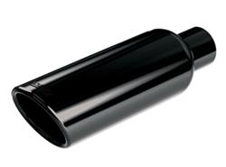 Exhaust Tip, Single, Round, Stainless Steel, Black Chrome, 2.75 in. Inlet, 14.00 in. Length, Each