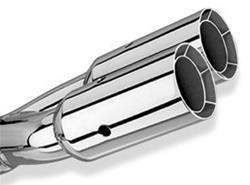 Exhaust Tip, Stainless Steel, Polished, Straight, Non-Rolled Edge, 2.5 in. Inlet, 3 in. Outlet, 14 in. Long, Each