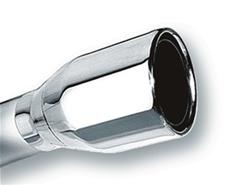 Exhaust Tip, Single, Weld-on, Stainless, Polished, 2.5 in. Inlet I.D., 4 in. Outlet, 8 in. Length, Each