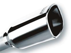 Exhaust Tip, Stainless Steel, Polished, Weld-On, 2.25 in. Inlet, Rectangular, Rolled Edge, Each