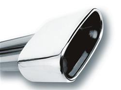 Exhaust Tip, Single, Rectangular, Weld-on, Stainless, Polished, 2.5 in. Inlet I.D., 5.63 in. Length, Each