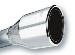 Exhaust Tip, Single, Weld-on, Stainless, Polished, Slant Cut, 2.5 in. Inlet I.D., 4.5 in. Outlet, 7.75 in. Length