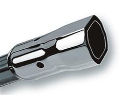 Exhaust Tip, Standard, Rectangular, Weld-on, Stainless, Polished, 2.25 in. Inlet I.D., 6.50 in. Length, Each