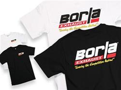 T-Shirt, Cotton, White, Borla Exhaust Motorsports Logo, Men's 2X-Large, Each