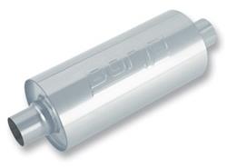 Muffler, XR-1, Round, 2 1/2 in. Center Inlet/Outlet, 18 in. Overall Length, Stainless Steel, Each