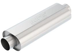 Muffler, XR-1, Round, 4 in. Center Inlet/Outlet, 27 in. Overall Length, Stainless Steel, Each