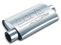 Muffler, ProXS, Oval, Stainless Steel, Natural, 3.00 in. Center Inlet, 3.00 in. Offset Outlet, Each