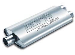 Muffler, ProXS, Oval Case, Stainless, 2.5 in. Center Inlet, Dual 2.5 in. Offset Outlet, 19 in. Case Length