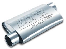 Muffler, ProXS, Oval, Stainless, Natural, 3.00 in. Offset Inlet/Outlet, 14.00 in. Case Length, Each