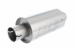 Muffler, Turbo, Round Case, Stainless, Natural, 2.5 in. Center Inlet/Outlet, 10 in. Case Length, Each