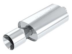 Muffler, Boomer, 2 1/4 in. Inlet/5 in. Outlet, Polished Stainless Steel, Each