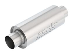 Muffler, XR-1 Racing, Round, Stainless Steel, Natural, 3.50 in. Center Inlet/Outlet, 14.00 in. Case Length, Each