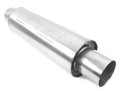 Muffler, XR-1 Racing, Round Case, Stainless, 2.50 in. Center Inlet/Outlet, 17 in. Overall Length, Each