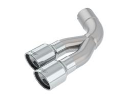 Exhaust Tip, Stainless Steel, Polished, Slant Cut, Rolled Edge, 2.75 in. Inlet, Dual 3.50 in. Out, 6 in. Long, Each