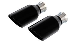 Exhaust Tip, Stainless Steel, Black Chrome, Slant/Rolled Edge, 3 in. Inlet, 5 in. Outlet, Ram, Each