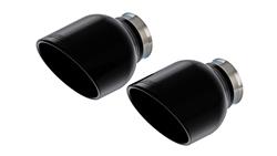 Exhaust, Tailpipes, 304 Stainless Steel, Natural, Black Chrome 4.5 in. Exhaust Tips, Ford, V6, Kit