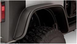 Fender Flares, Flat Style, Rear, Black, Dura-Flex Thermoplastic, Jeep, Pair