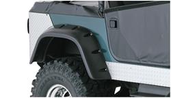 Fender Flares, Cut-Out, Front, Black, Dura-Flex Thermoplastic, Jeep, Pair