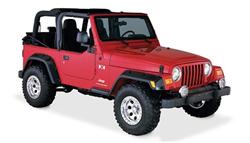 Fender Flares, Pocket Style, Front, Rear, Black, Dura-Flex Thermoplastic, Jeep, Set of 4