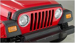 Trail Armor, Front Fender Cladding, Hood Guard, Dura-flex Plastic, Black Diamond Tread, Jeep, Set