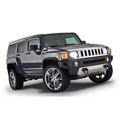 Fender Flares, OE Style, Front, Rear, Black, Dura-Flex Thermoplastic, Hummer, Set of 4