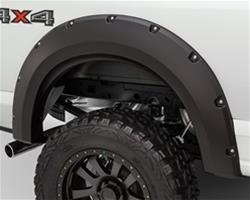 Fender Flares, Max Coverage Pocket Style, Rear, Dura-Flex Thermoplastic, Black, Chevy, Pair