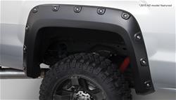 Fender Flares, BOSS Pocket Style, Rear, Black, Dura-Flex Thermoplastic, GMC, Pair