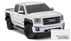 Fender Flares, Pocket Style, Front, Rear, Summit White, Thermoplastic, GMC, Sierra 1500, Set of 4